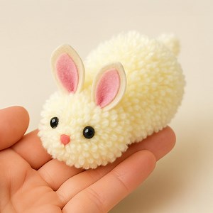 Pom Pom Bunny DIY Pattern Tutorial, Easy Rabbit Craft Tutorial for Easter Decorations, Handmade Rabbit Decoration, Instant Download - Etsy