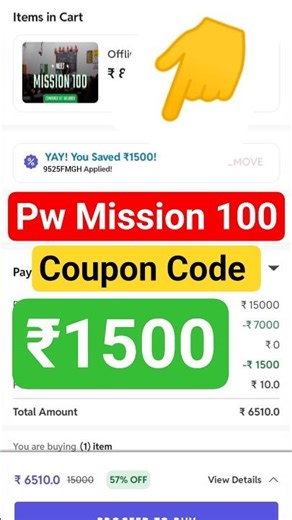 PW Mission 100 Offline batch coupon code, How to buy PW batch #pw #yakeenbatch #neet