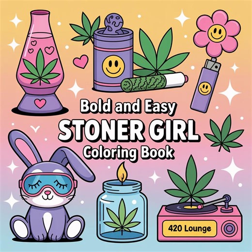 Bold Easy Stoner Girl Coloring Pages - Etsy