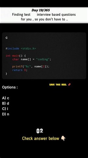 C / C++ Interview Question | Daily Coding Quiz | Shorts | Day 19 : Video 1