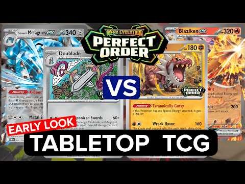 [EARLY LOOK] Doublade VS Tyrantrum | Perfect Order Tabletop Gameplay