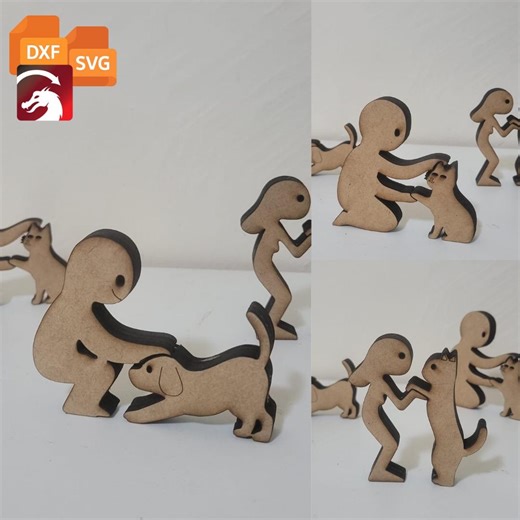 Multilayer Pet and Owner / Laser Cut File SVG DXF LBRN2 - Etsy