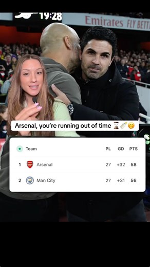 Man City is only TWO POINTS behind Arsenal 😂😭