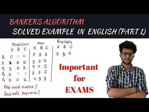 Bankers algorithm with solve example part 1 in English | Operating system series