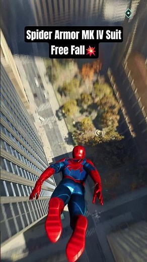 Spider Armor MK IV Free Fall 🕷️🔥 | Spiderman Remastered PS5 #spiderman #shorts #gaming