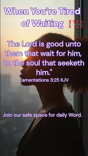 Lamentations 3:25 KJV. When You’re Tired of Waiting |Project Bible.