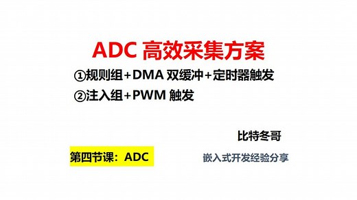 ADC高效采集方案：规则/注入组   DMA双缓冲   定时器/PWM触发
