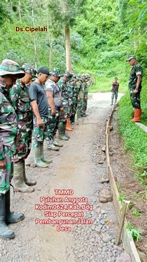 Dozens of Babinsa Members of Kodim0624/Kab.Bdg, Ready to Accelerate Village Road Construction 👍 #...