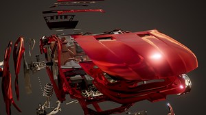 Disassembled Car with Visible Parts