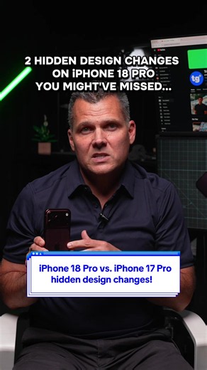 At first glance, the iPhone 18 Pro looks almost identical to last year's iPhone 17 Pro, but Apple introduced two design upgrades you might have missed: 1. Smaller Dynamic Island: Apple moved the infrared Face ID sensor under the display. That enabled a noticeably smaller cutout, leaving enough screen real estate to run up to three Live Activities at once (like your timer, Spotify, and Uber status). 2. Color-matched back: The two-tone look on the back is officially gone. The camera plateau and re