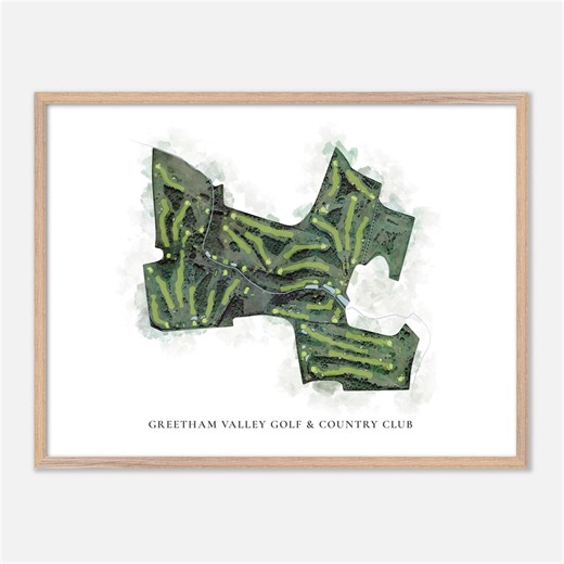 Greetham Valley Golf & Country Club, England - Classic Watercolor Map | Golfer Gift, Golf Wall Art, Golf Poster Print, Course Layout - Etsy