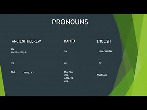 More proof Bantu language origin is undoubtedly IBERYU/Hebrew