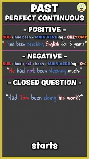Learn How To Make the Past Perfect Continuous Tense in English! (past perfect progressive) #shorts