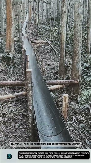 Practical Log Slide Chute tool for forest wood transport #tools