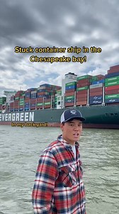 4.1K views · 102 reactions | Oh no step bro it’s stuck. This boat is literally right out my back door. I’ll keep you updated. #youaintnocrabber #everforward #containership #supplychain #merchantmarine #evergreen | Luukie MeFaidence | Facebook