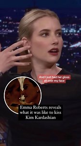 301K views · 98 reactions | Emma Roberts on kissing Kim Kardashian’s glossy lips while filming ‘AHS: Delicate.’  (: The Tonight Show Starring Jimmy Fallon) #EmmaRoberts #KimKardashian #AHS #JimmyFallon #filming #tv #entertainment | etalk | Facebook