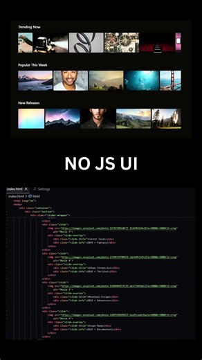 Build a Netflix-Style Auto Slider Using Only HTML & CSS 🚀 #webdevelopment #coding #programming