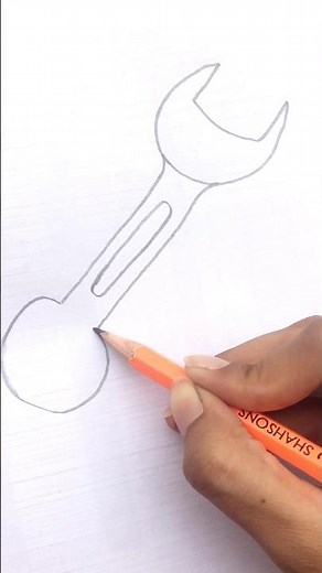 How to draw a spanner 🔧 #artwork #drawing