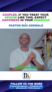 COUPLES, IF YOU TREAT YOUR SPOUSE LIKE THIS EXPECT HAPPINESS IN YOUR MARRIAGE - BISI ADEWALE We are currently having a discount on all our Marriage Counselling and Clinic Services. Send a WhatsApp message 2348068312004 to get details. #marriage #couple #marriageadvice #husband #tinubu #nigeria #usa #relationship #marriagetips #pastorbisiadewale #bisiadewale #marriagetipswithbisiadewale | Pastor Bisi Adewale