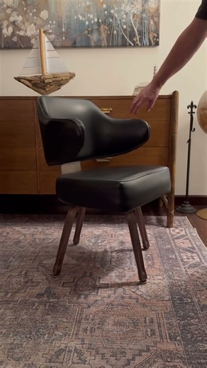 Two black MCM swivel chairs - For Sale- heavy