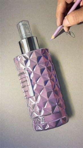 Realistic draw a bottle of perfume! #drawing #realistic #shorts
