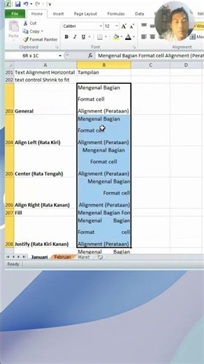 Tampilan Text Aiignment dan Text Control Shrink to fit