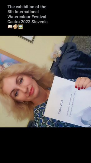 The exhibition of the 5th International Watercolour Festival Castra 2023 Slovenia Iws Slovenia Lokarjeva galerija #iwsglobe #iwsslovakia #iwsSlovenia I'm glad to receive the catalog, certificate and my watercolor painting #watercolorpainting #aquarellepainting #aquarelle #artwork #watercolor #art | Natalia Studenkova