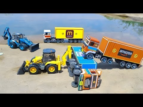 Mahindra Hyva Volvo Truck Scania Dumper BharatBenz Tipper Accident Pulling 2 JCB 3DX 2 Crane