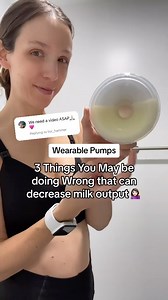 Wearable Pump Fit Tips to MAX Milk Output 🍼💖👏 Changing how I wore my wearable pump and “latching” it correctly made all the difference!! Here’s exactly what to do to latch your wearable pump to make it more effective at complete milk removal 🍼🍼🍼👇 1️⃣ place from front and center (not from above or below reaching into shirt) 2️⃣ adjust bra straps every time for comfort and to make room for the pump. Too loose could result in lower pump suction, but too tight could compress your milk ducts 3