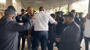 The police IGP. Gregory O W Coleman and his officers has finally turned over suspect Francis Nana, the taxi driver that Ķíłłèď officer Mark D. Bracewell at the vai town, Bushrod Island corridor. | Daniel Muhlenburg