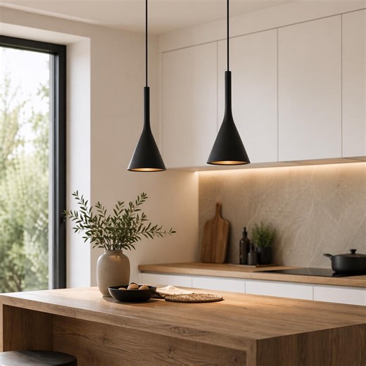 Modern Black Pendant Light Minimalist LED Hanging Lamp Kitchen Dining Ceiling Light - Etsy