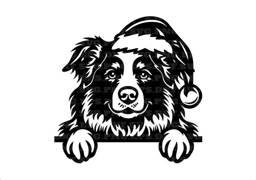 Christmas Svg, Dog Svg, Border Collie, Peeking Dogs Svg, Png Cut Files, Png and Svg, Png Files, Instant Download, Tshirt Graphics - Etsy New Zealand