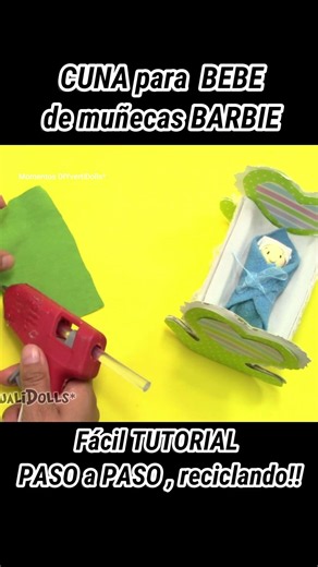 Hago CUNA para Barbie👶🍼reciclando tubo de carton de papel #manualidadesparamuñecas