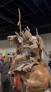 When we shared a video of John Coleman's Prix de West sculpture "Victory! Plenty Coups" when the exhibition began, we were astounded by the results. More than 5 million people watched it, 300,000 people liked it and it was shared more than 35,000 times. Today is the last day for you to see the sculpture in person. The 2025 Prix de West Invitational Art Exhibition and Sale ends today. People have been wowed by the country's best show of contemporary Western art. Don't miss it! We open today at No