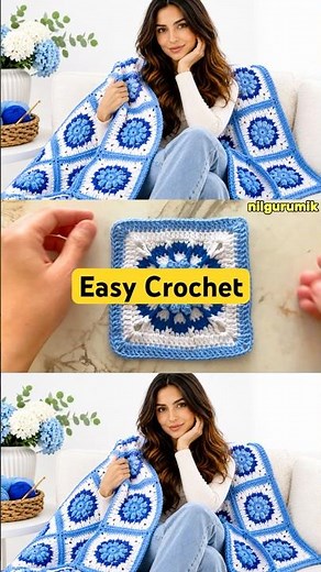 Easy Crochet Motif For Blankets | Knitting Pattern | Full tutorial on my channel Attached link