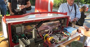 Origami portable laser cutter slices and etches whatever, wherever