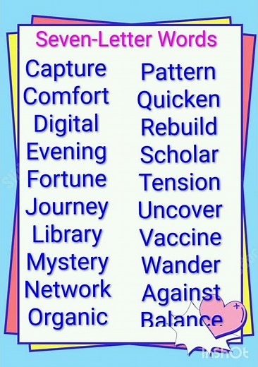 Seven Letter Words | Vocabulary | Learn Vocabulary | Read Aloud | Learn New Words | Improve English