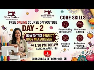 How to take Perfect Body Measurement | Free 45 Days Tailoring Course Live 🧵👗 DAY-2