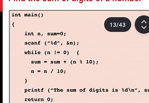 cint main(){    int n, sum=0;    scanf ("%d", &n);    whil... | Filo