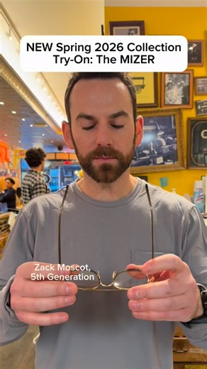 Zack Moscot (5th Generation) tries on The NEW MIZER. This frame may sound like it pinches pennies but man is it loaded with style. Available in multiple sizes and colorways, this frame is bold, built to last, and worth every cent! | MOSCOT