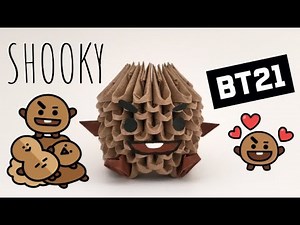 BT21 Shooky 3D Origami Tutorial - BTS ✧ LuckyPaper