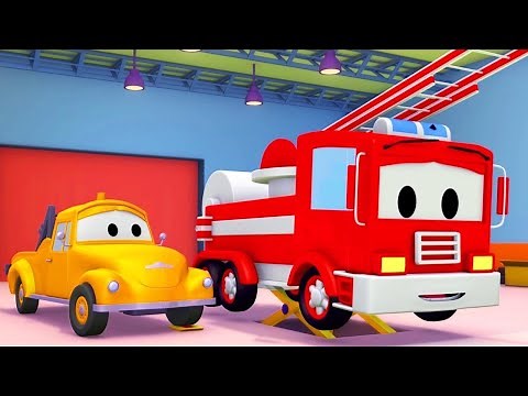 Tom Holownik - wóz strażacki - Miasto Samochodów 🚗 Bajki Dla Dzieci