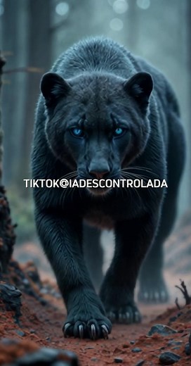 Live Wallpaper: Corrupted Black Cheetah A majestic black cheetah strides through a dense, snow-covered landscape, exuding raw, untamed power. Its fur, a deep, velvety black with iridescent hues, shimmers under the dim light, now marred by dark, pulsating veins of corruption. The cheetah's icy blue eyes glow with intense luminescence, conveying wild power twisted by corruption. Set against a nighttime forest of jagged rocks and ochre dunes, this epic scene captures the cheetah's monstrous presenc