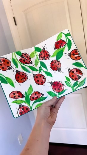 Andrea Nelson | Ladybugs are so cute and they’re very easy to do in watercolor! Supplies are my brand and are on my page Watercolor sketchbook 24 color... | Instagram