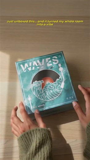 Waves Vinyl Player | Aesthetic Bluetooth Record Player with Water Ripple Light & Speaker