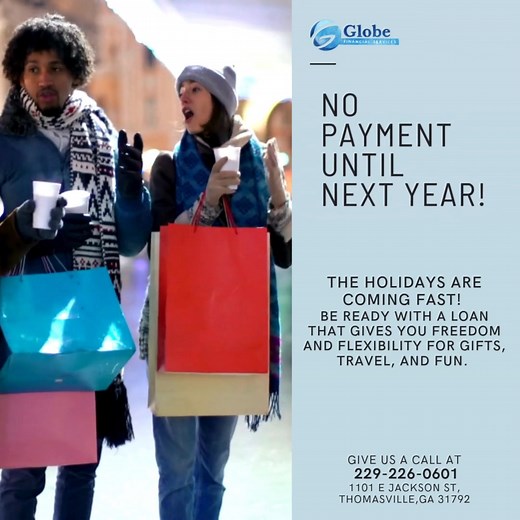 🎄 From holiday shopping to festive fun, see why everyone chooses Globe for fast, easy loans and peace of mind! ✨🎁 Call us today & find out how simple it is to get started! 📍 Globe Financial Services 1101 E Jackson St Thomasville, GA 31792 📞 229-226-0601 NMLS # 2061781 | Globe Financial Services of Thomasville, NMLS 2061781