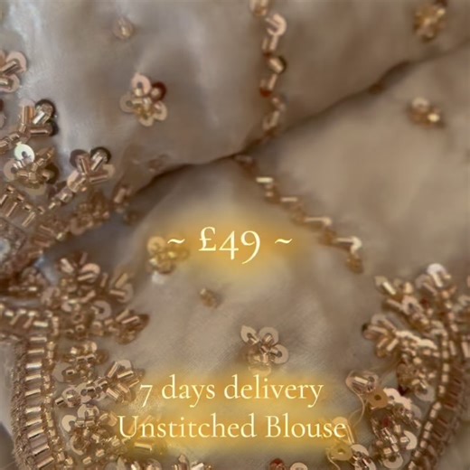 𝐂𝐇𝐈𝐂 𝐒𝐀𝐑𝐄𝐄𝐒 | SAREE DRAPING on Instagram: "space silk with sequins - 7 Days Delivery ▪️£49 free UK p&p ▪️Delivery: 2-5 wks ▪️Colours: ivory, cream colour ( not white ) ▪️fabric: space silk / transparent ▪️unstitched blouse: standard size 0.8-1 meter Sleeve length will depend on blouse size For modest blouses you may need more fabric depending on blouse size. —- TRENDING SEQUINS SAREE COLLECTION BY … *👇DETAILS *⭕️SAREE FABRIC :* Soft space silk *⭕️WORK :* Beautiful Sequence Embroidery 