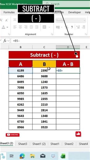 How to Subtract in Excel | Simple Formula For Beginners | #excel #subtraction