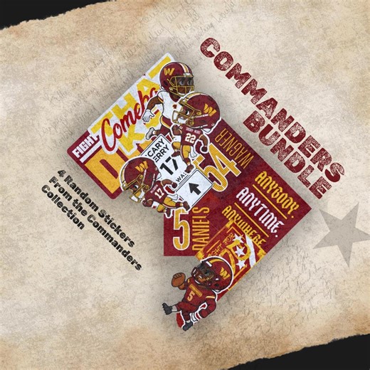 Commanders: 4-pack Sticker Bundle - Etsy