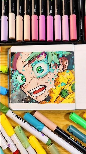 Painting #izukumidoriya #deku from #myheroacademia #animeshorts #animeart #sketchbook #bakugo #anime